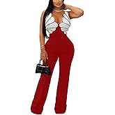 Alicharm Women's Sexy Adjustable Strap Sleeveless Elegant Rompers Club Back Zip Long Jumpsuits