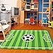 Furnish my Place 680 Strips Soccer Play Area Rug for Kids Playroom | Bathroom & Kindergarten Classroom | Contemporary Design | Strips Rectangle | Green (4'5
