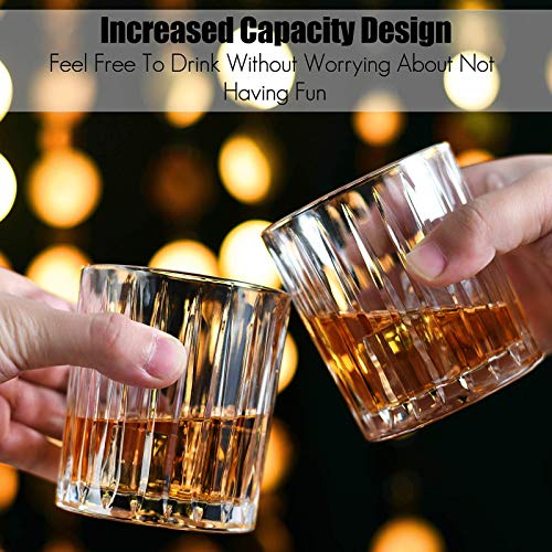 Whiskygläser, altmodisch, Kristall, 340 ml, 4 Stück, Rocks Barware zum Trinken von Bourbon, Scotch Whisky, Cocktails… – Bild 8