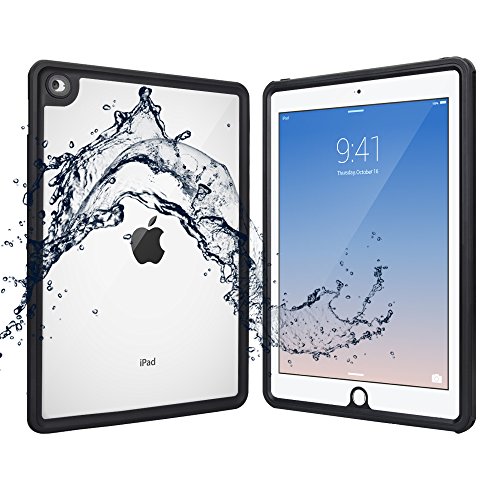 Shellbox 2017/2018 Waterproof Case iPad 9.7 inch, Shockproof Case Water Resistant IP68 360 Degree All Round Protective Ultra Slim Thin Dust/Snow Proof with Lanyard(Black)