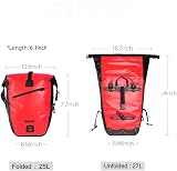 Rhinowalk 25L Waterproof Bike Pannier Bag Rear Rack Saddle Bag Red view 2