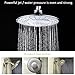Morpilot Shower Head, Polished Chrome Top Spray Rain Shower Head with Waterproof Music Jet Wireless Bluetooth Speaker, Showerhead Audio Box Built-in Mic with Answer Calls Button