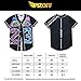 PIZOFF Short Sleeve Arc Bottom 3D Cartoon DAB Print Baseball Jersey Shirt Y1724-6-S
