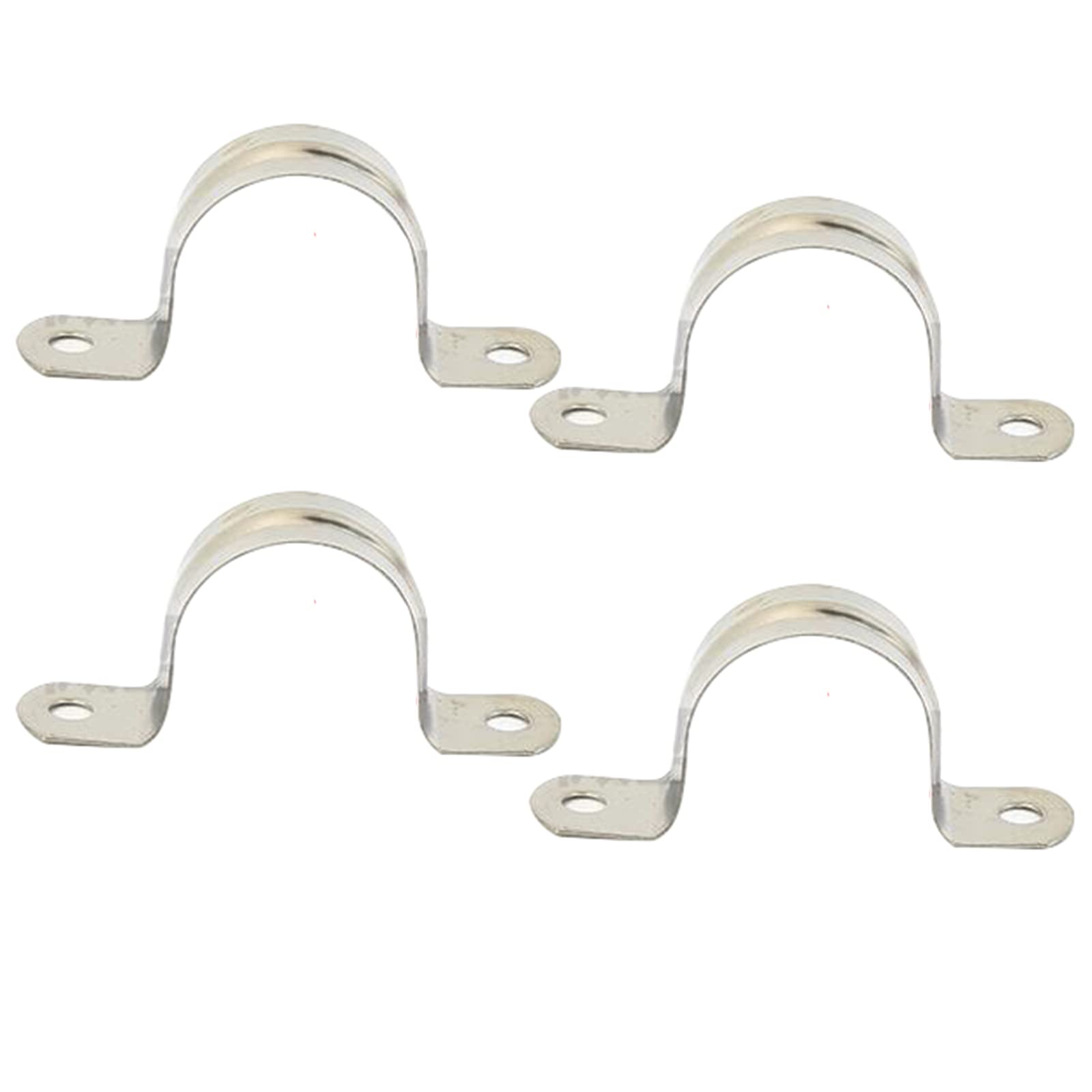 MACHSWON 4 PCS Pipe Strap Clamp 80mm 304 Stainless Steel Pipe Clips U Shaped Pipe Straps Saddle Clip Two Hole Tube Strap Tension Clips U-Tube Ring Hose Clamp
