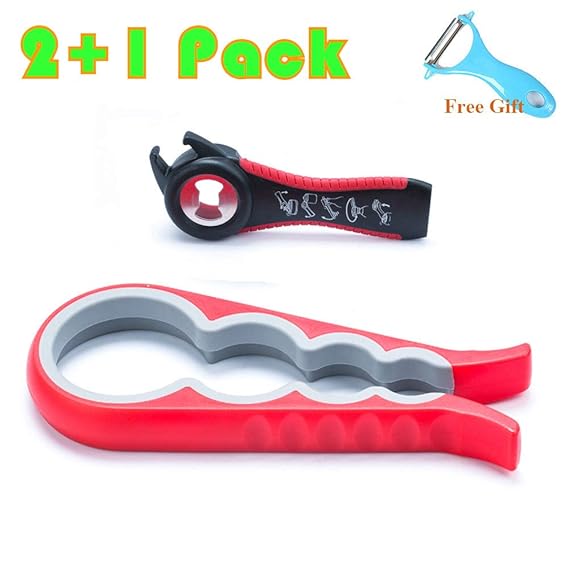 UFLYAY Deckelöffner, 2 Stück Flaschenöffner und 1 Küchengeschenk, Multi-Funktions Dosenöffner und Küchenhelfer, Ideal Geschen