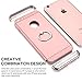 RANVOO [Clip-ON] iPhone 6s Plus/6 Plus Case, 3-Piece Ultra Slim Hard Case with Kickstand Ring (Rose Gold)