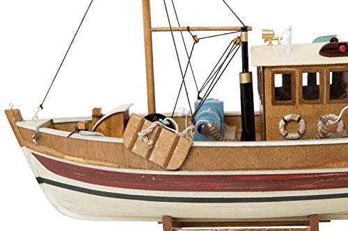 Kutter Fischerboot Fischkutter Holzschiff Schiff Schiffsmodell 45cm kein Bausatz – Bild 7
