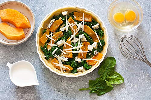 GOURMEX White, Round, Fluted Quiche Baking Dish | Ceramic Nonstick Pan | Perfect for Baking Small Tart Pies, Creme Brulee, Custard Dishes and Mini Cheesecake | Porcelain (5" Round) - Thumbnail 5