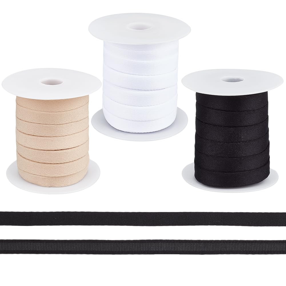 Photo 1 of BENECREAT 30 Yards 3 Colors Nylon Boning Cover, Black White Antique-White Sewing Bone Casing, 0.47 Inch Sewing Garment Accessories for Corsets Evening Gowns Lingerie Bridal