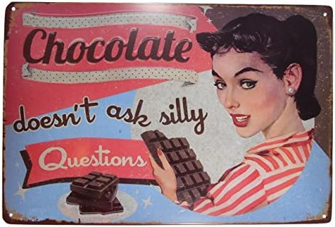 Strosportsandtech Chocolate Understands Funny Tin Sign Bar Pub Garage Diner Cafe Home Wall Decor Home Decor Art Poster Retro Vintage