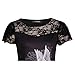 TrendiMax Women Gothic Skull Tank Tops Punk Rock T Shirt Lace Patchwork Floral Death Top Blouse