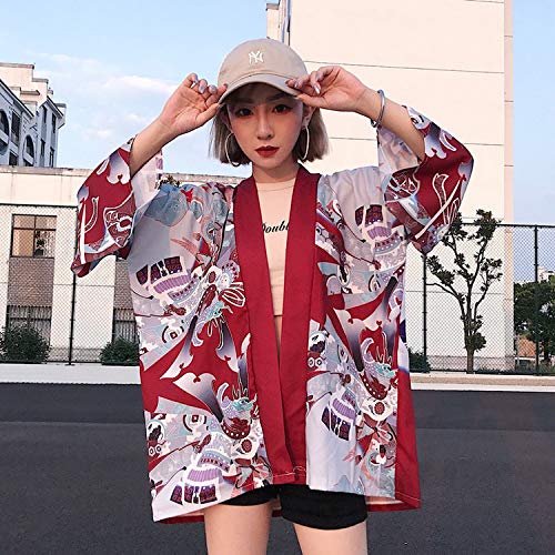 Kimono Cardigan Blouse Shirt Beach Kimonos Woman Cosplay Yukata OBI Japanese Komono Aa4363,1,One Size - Thumbnail 4
