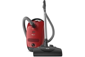Miele Classic C1 Bagged Canister Vacuum Cleaner with Miele AirClean System (Mango Red) - 5 Year Warranty