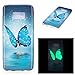 Urberry Samsung Galaxy S8 Case, Case glow in the dark, Soft TPU Case Cover for Galaxy S8 with a Free Screen Protector (Blue1)