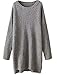 Shawhuwa Womens Batwing Sleeve Loose Knit Long Pullover Sweater Dress
