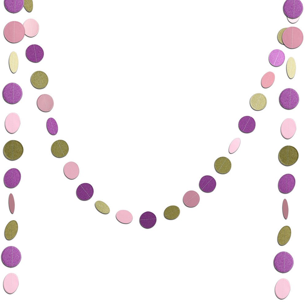 Galleon 2pcs Gold Pink Purple Circle Paper Garland Decoration
