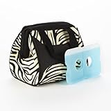 Fit & Fresh Ladies Downtown Insulated Lunch Bag with Ice Pack, Exterior Pocket with Zipper Closure, Zebra
