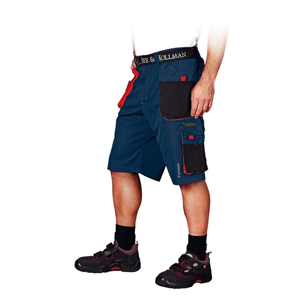 Leber&Hollman LH-FMN-TS_GBCL Formen Protective Short Trousers, Navy-Black-Red, L Size