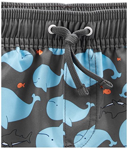 Simple Joys by Carter's Boys' 2-Piece Swimsuit Trunk and Rashguard, Blue Whales, 24 Months - Thumbnail 2