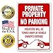 Sigo Signs Private Property No Parking Violators Will Be Towed Away Sign, 10x14 Inches, Rust Free .040 Aluminum, Fade Resistant, Made in USA