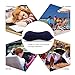 Super-thick Flocking Fabric Inflatable Pillow Portable Travel Pillow(Dark Blue)