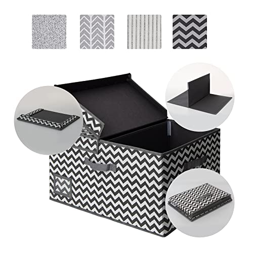 GRANNY SAYS Fabric Storage Bin with Lid, Closet Organizer Basket, Large