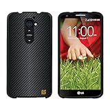 Slim Light Weight 2 piece Snap On Non-Slip Matte Hard Design Rubber Coated Rubberized Case With Premium Protection For LG G2 Mini D620/ LS885 - Black Carbon Fiber - Black - Retail Packaging