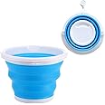 DLD FlexWare Collapsible Bucket with Strong, Flexible, Compact, BPA Free Design and Sturdy Handle for Hiking, Backpacking, Camping and Outdoor Survival 10L(Blue)