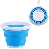 Collapsible Bucket with Handle10L, Mop Bucket?Silicone Portable Fishing Bucket, Bucket for Cleaning, Backpacking, Camping and