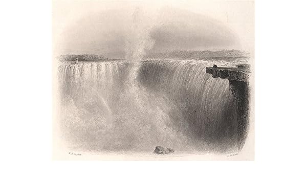 Niagara Falls The Horseshoe Falls From The Canadian Side Bartlett 1842 Old Print Antique Print Vintage Print Canada Art Prints Amazon Ca Home Kitchen