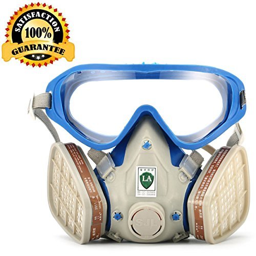 Respirator Gas Mask with Safety Goggles for full face, Safety Mask Reusable Cover Paint Chemical Project Mask with Safety Glasses, Face Respirator Mask Pesticide Dust proof Breathing Apparatus. Respirator Gas Mask with Safety Goggles for full face, Safety Mask Reusable Cover Paint Chemical Project Mask with Safety Glasses, Face Respirator Mask Pesticide Dust proof Breathing Apparatus.