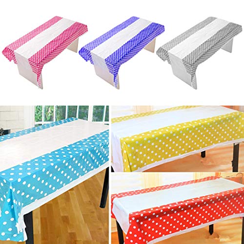 Table Cloth Big - 1pc Polka Dot Plastic Table Cloth Baby Shower Decoration Kids Birthday Party Disposable Tablecloth - Party Cloth Theme Hotel Round Board Square Tableware Dress Table Driver Bi