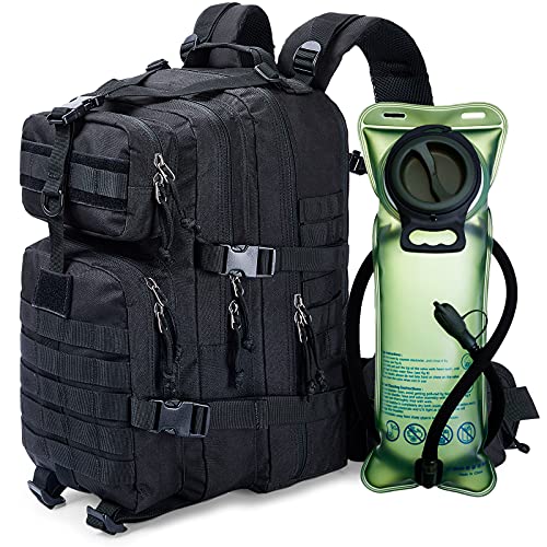 Tactical Hydration Backpack With 2.5L Bladder Water Bag - Camping Gear...