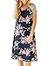 HOTAPEI Women's Floral Print Casual Short Sleeve A-line Loose T-Shirt Dresses Knee Length