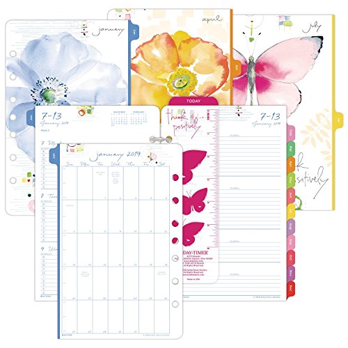 Kathy Davis for Day-Timer 2019 Planner / Appointment Book Refill, 5-1/2" x 8-1/2", Desk Size 4, Two Pages Per Week, Loose Leaf (52122)