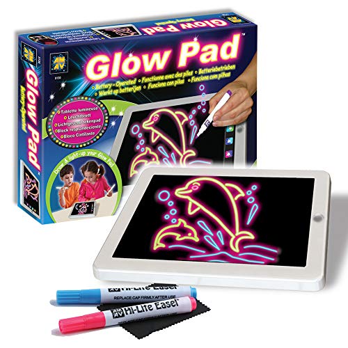 AMAV Glow Pad - Portable Hi-Tech Drawing Board For Kids Toy Tablet-Size with 7 Interchanging Blinking Colorful Lights. Children'S Light Up Coloring Board, Arts & Crafts Set