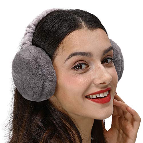 LETHMIK Faux Fur Ear Warmers,Outdoor Foldable Winter Earmuffs Womens