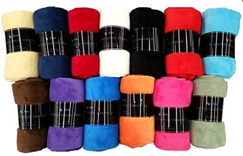 EMPIRE Super Soft Small Plush Solid Throw Blanket Light Multi Purpose 50" X 60" (Gold)