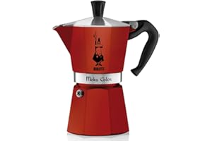 Bialetti Moka Color Espresso Coffee Maker (6 Cups, Bordeaux)