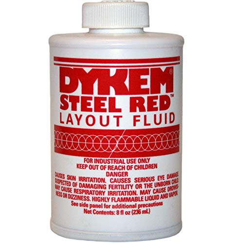 Dykem 04968 Red Layout Fluid - 8 oz Brush-In-Cap Bottle - 80496 [PRICE is per EACH]