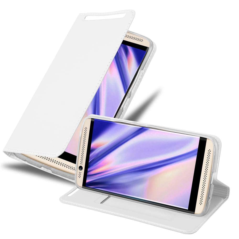 cadorabo Book Case works with ZTE Axon 7 in CLASSY SILVER - with Magnetic Closure, Stand Function and Card Slot - Wallet Etui Cover Pouch PU Leather Flip