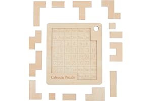 DICOSMETIC 2pcs Daily Calendar Puzzles A Puzzle A Day Challenge 365+ for Every Day Logic Challenge Daily Puzzle Wooden Puzzle