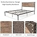 Urest Industrial Queen Size Bed Frame with Headboard/Metal Platform Bed Frame/Mattress Foundation/Strong Slat Support/No Box Spring Needed, Snow Brown