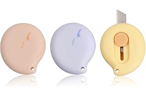 Focenat 3 Pcs Mini Box Cutter,Mini Utility Knife,Mini Retractable Utility Knives,Cutter Letter Opener,Pocket Box Cutters for 