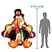 6 Foot Thanksgiving Inflatable Turkey; LED Light Up Inflatable Turkey with Pilgrim Hat Perfect for Thanksgiving Autumn Decorations by Joiedomi