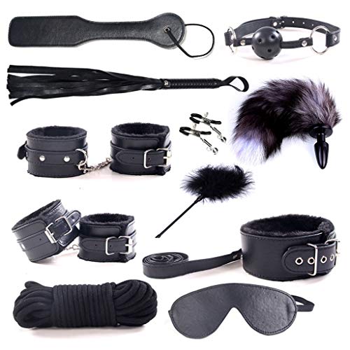 Mwergkou Adult Fun 11PCS Leather Suit, Sxx Games Toys For Couple Kits, Six Toys for Couples Kit