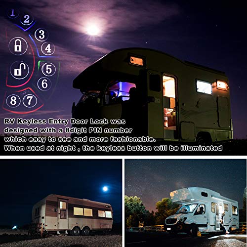 OPL5 RV keyless Entry Door Lock with Deadbolt Backlit,Wireless 20M/65FT Remote Fobs Control