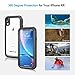 Yuker iPhone XR Waterproof Case, Anti-Scratch Built in Screen Protector, Full Body Protection, IP68 Certified with Face ID Dirtproof Shockproof Snowproof Case for iPhone XR 6.1 inch (Black/Clear)