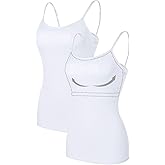 ATTRACO Women's Cotton Camisole Shelf Bra Spaghetti Straps Tank Top