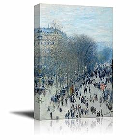 Boulevard des Capucines by Claude Monet - Canvas Print Wall Art Famous Painting Reproduction - 12" x 18"
